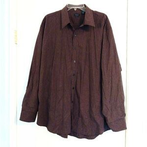 Van Heusen Red-Brown Vertically Striped Shirt